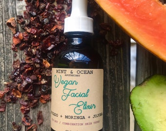 Moringa + Avocado + Jojoba Vegan Facial Elixir