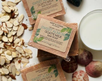 Handmade Organic Sweet Almond Goat’s Milk Bar Soap {Rustic}