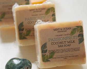 Handmade Organic Passionfruit Coconut Milk Bar Soap -{Rustic}