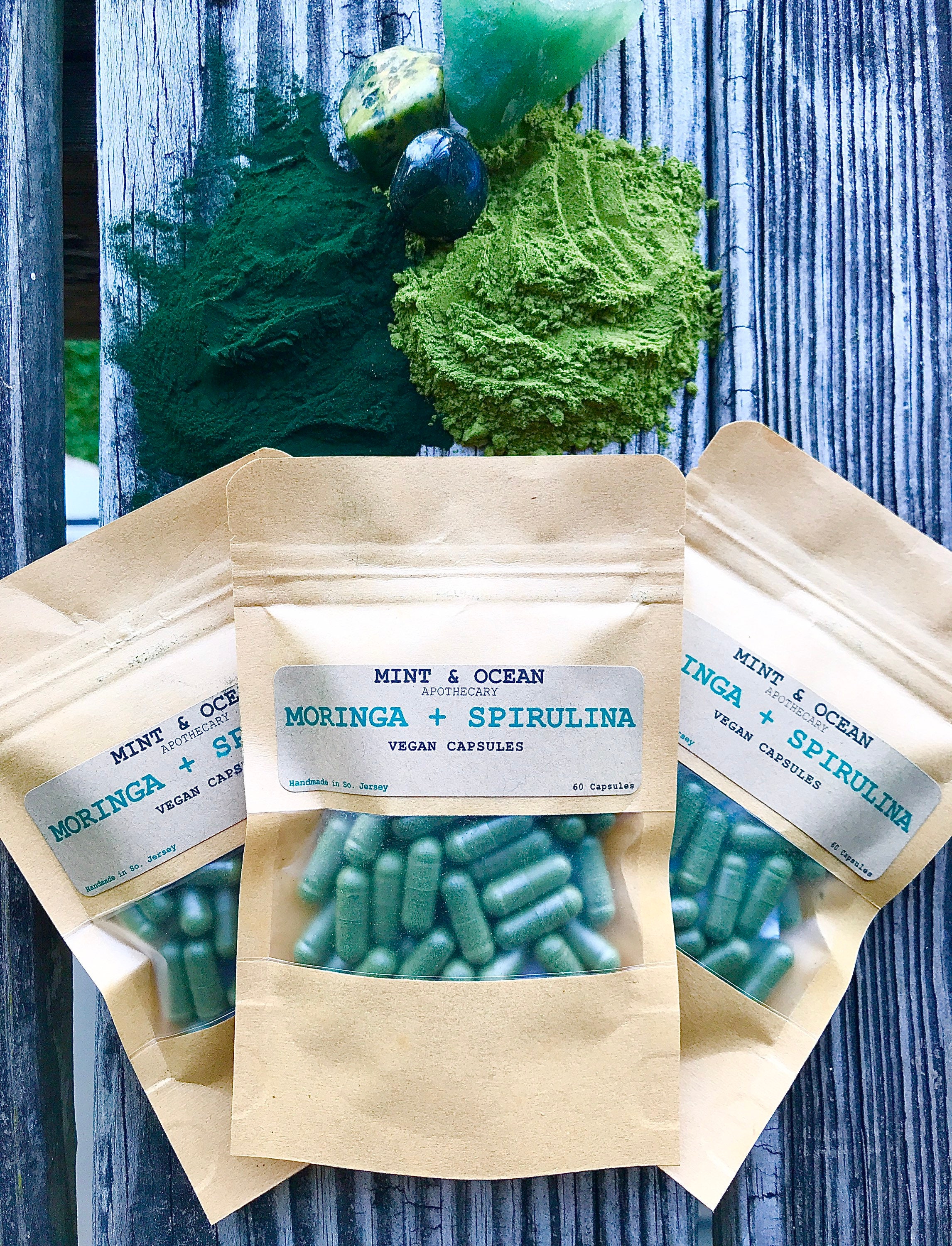 Moringa + Spirulina Vegan Capsules