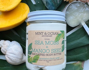 Sea Moss + Mango Seed Emulsified Body Butter • Handmade • Vegan