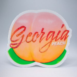 Holographic Glitter Georgia Peach Stickers