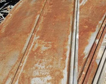 Reclaimed 5-V Metal Roofing Tin (30 sq ft) 5 pcs. of 3' long x 2' wide metal