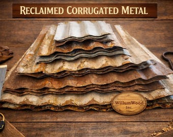 20 pieces of VARYING  SIZES  Cut From Vintage Reclaimed Corrugated Rustic Metal Tin Roofing