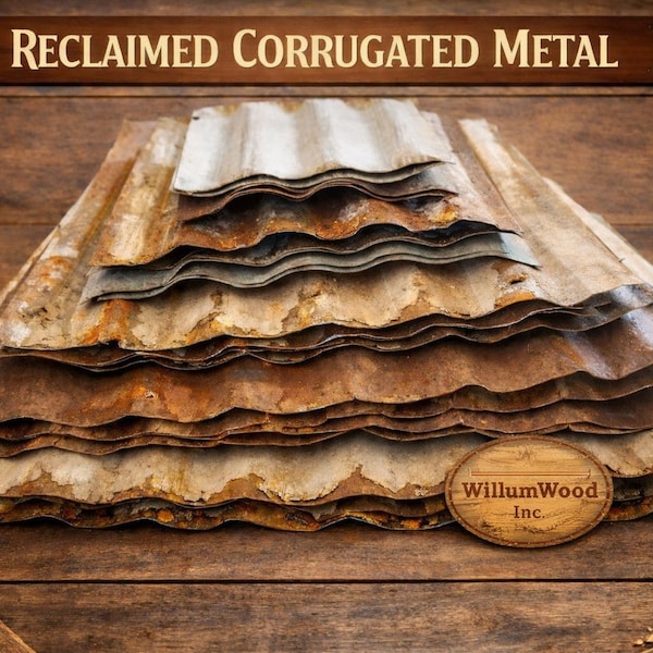 20 pieces of VARYING  SIZES  Cut From Vintage Reclaimed Corrugated Rustic Metal Tin Roofing