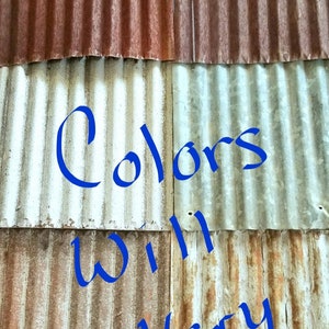10 pcs 8" x 8" Reclaimed Corrugated Metal Tiles Free Shippping image 5
