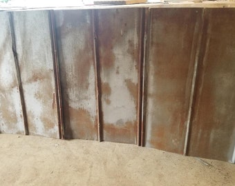 Wainscot Reclaimed 5-V Metal Roofing Tin (30 sq ft) 5 pcs. of 3' long x 2' wide metal