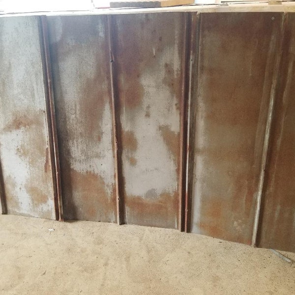 Wainscot Reclaimed 5-V Metal Roofing Tin (30 sq ft) 5 pcs. of 3' long x 2' wide metal