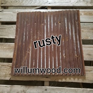 10 pieces of Antique Drop Ceiling Tiles Reclaimed from Vintage Corrugated Metal Barn Tin image 2