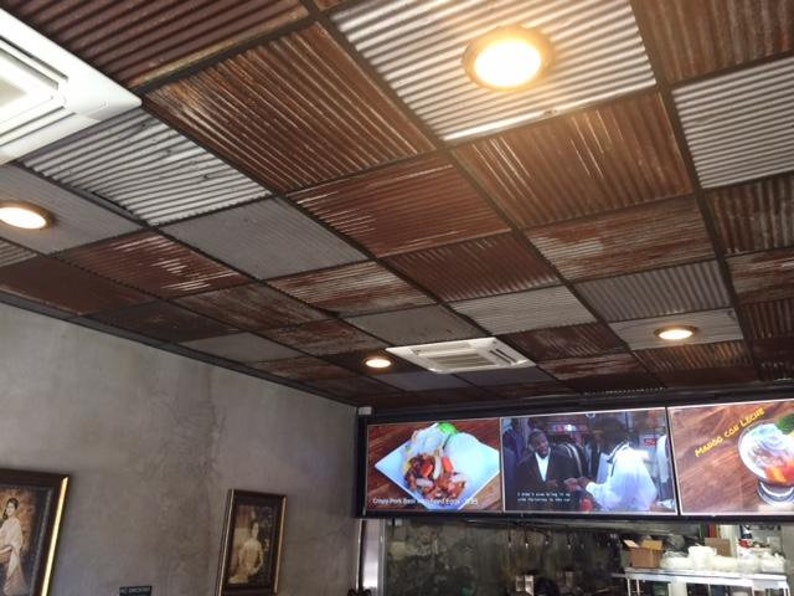 10 Pieces Of Reclaimed Metal Roofing Drop Ceiling