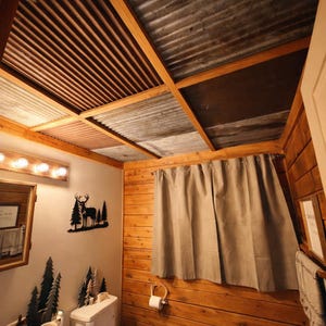 Salvaged Tin Reclaimed Corrugated Barn Metal Sheets Drop Ceiling Tiles Home Decor Building Material