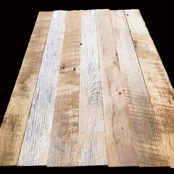 7 pcs Reclaimed Oak Barn Lumber Wood Board Planks