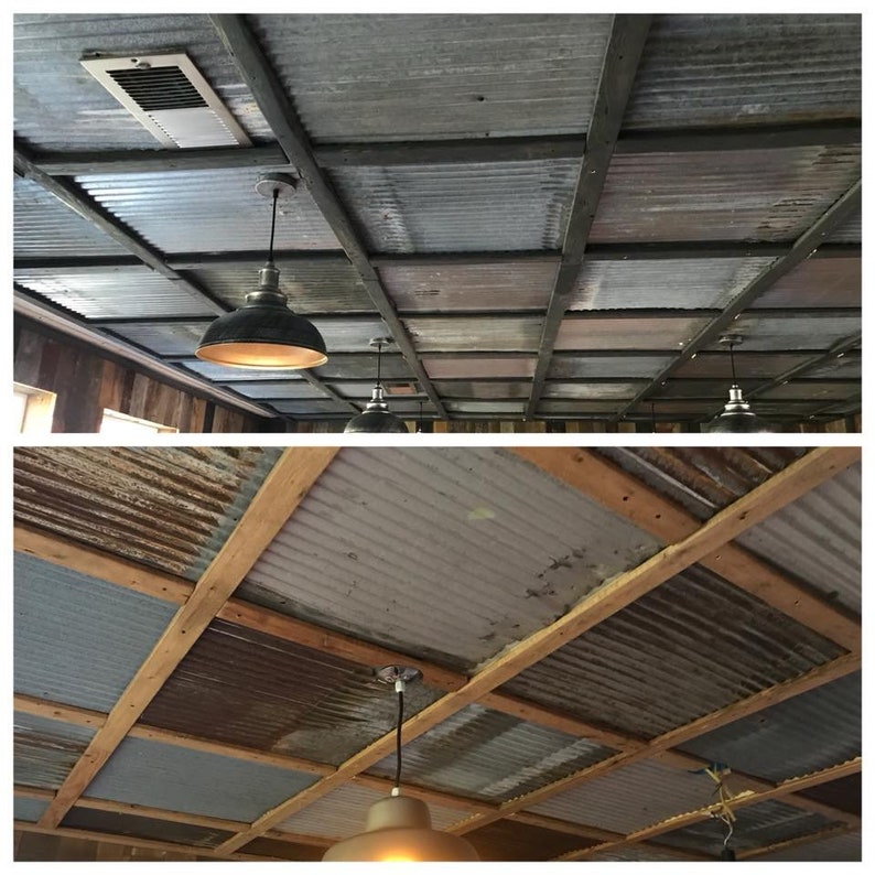 10 pieces of Antique Drop Ceiling Tiles Reclaimed from Vintage Corrugated Metal Barn Tin image 10