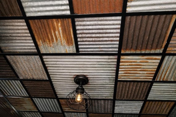 Rusty Celling Texture Rusty Corrugated Metal Ceiling