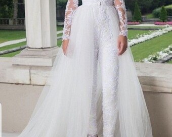 white romper wedding dress