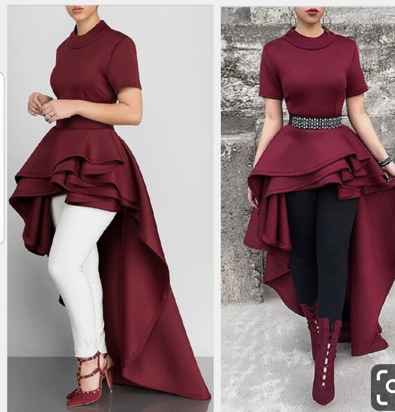 high low peplum dress