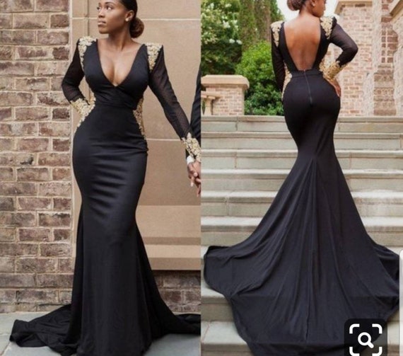 black reception dress