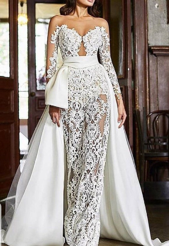 cape train wedding dress