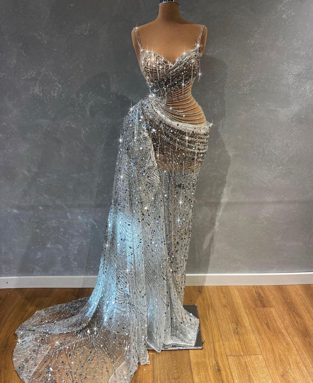 Shimmery Evening Dress Floor Length Formal Dress Prom Dress - Etsy