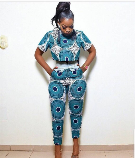 KeerahsFashionCave African Two Piece clothing,Ankara Crop Top and pants,african Print Crop Top and pants,African Clothing for Women, kitenge,co-ord set,capris