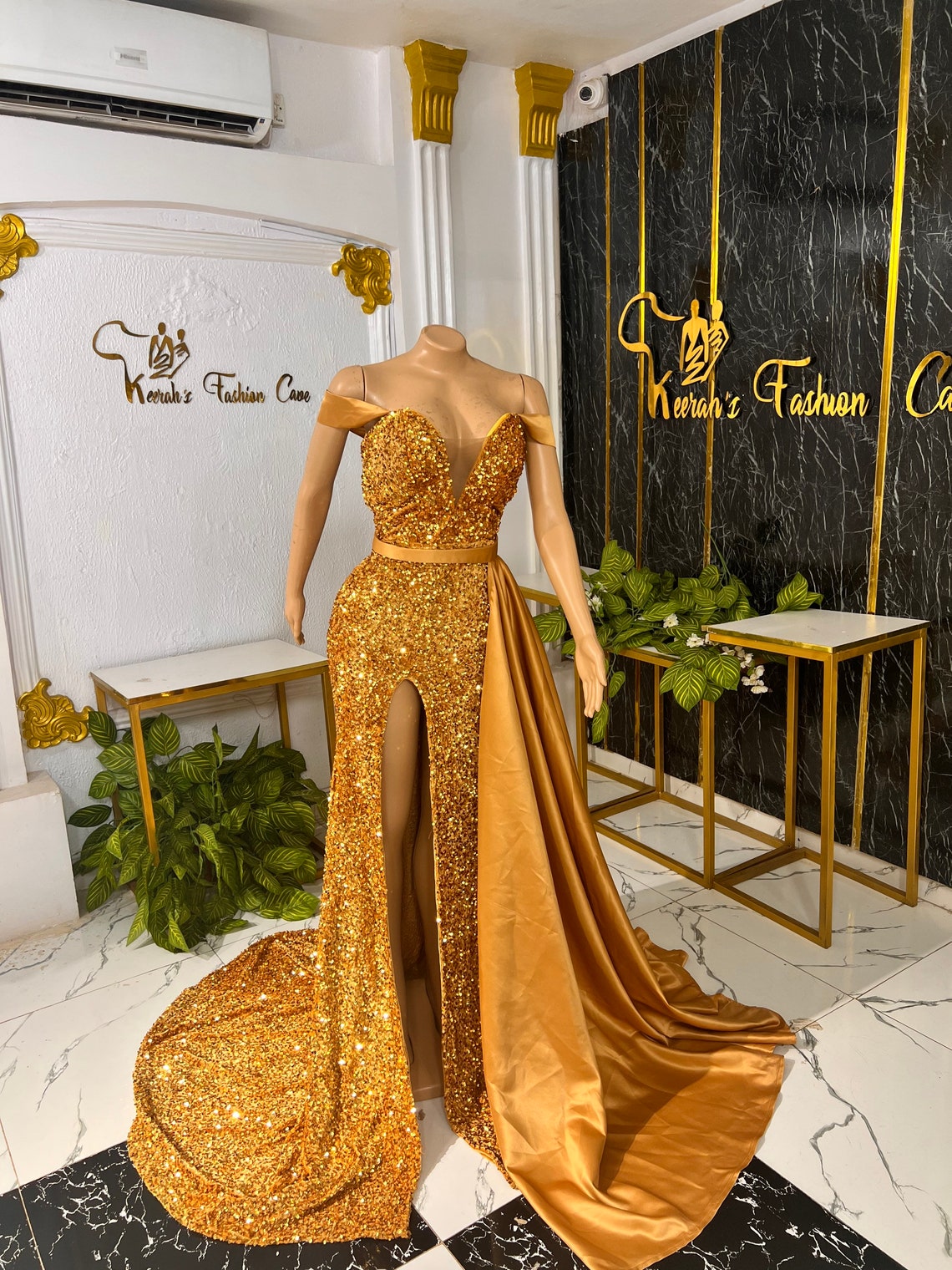 Gold Sequin Evening Dressafrican Women Dresseswedding - Etsy