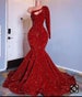 Red mermaid sequins prom dress,wedding reception gown, Christmas dress,shimmery dresses, bridal dresses, African women party dresses 