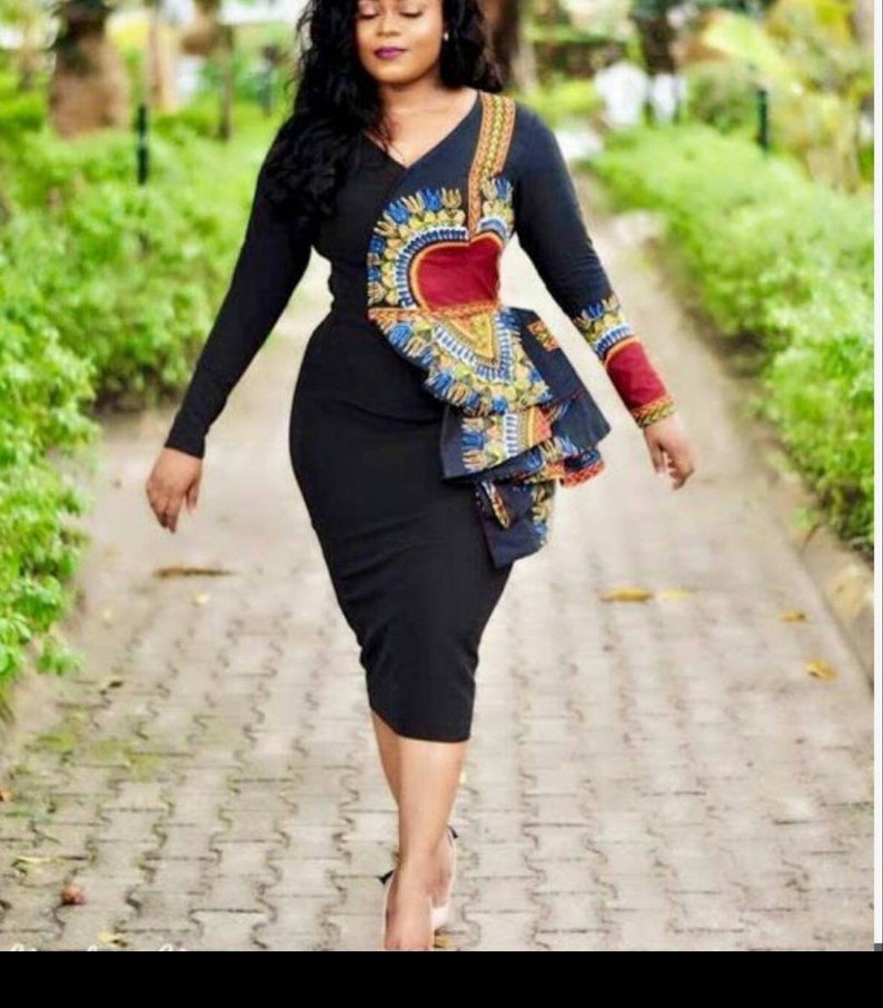 black dashiki dress