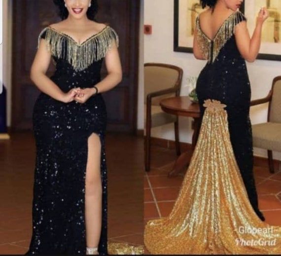 Vestido de fiesta negro con oro vestidos de lentejuelas - Etsy México Vestido de fiesta negro con oro vestidos de lentejuelas - Etsy México