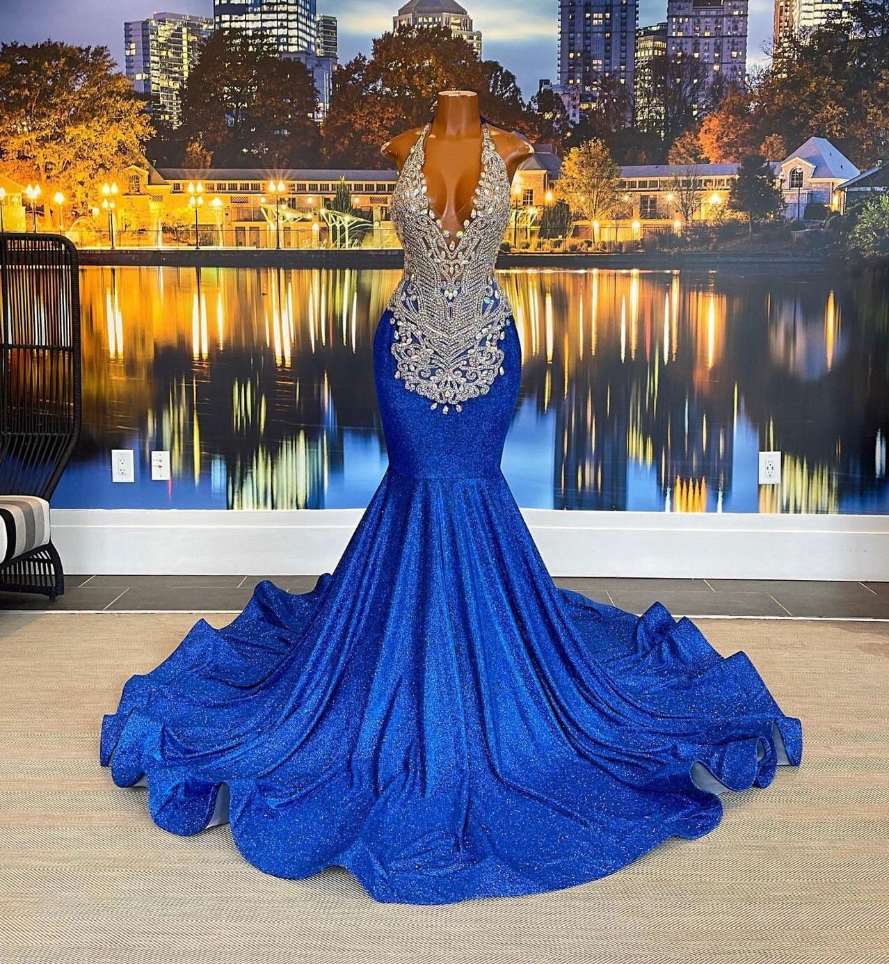 brown mini dress Stretchy with Adjustable Strap Color Code:809 crew neck Royal Blue Sweet 16
