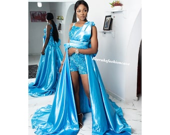 wedding romper with train