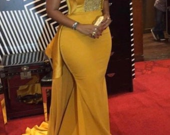 yellow evening dresses