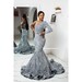 Long silver sequin mermaid prom dress,wedding reception gown, shimmery prom dresses, bridal dresses, African women party dresses 