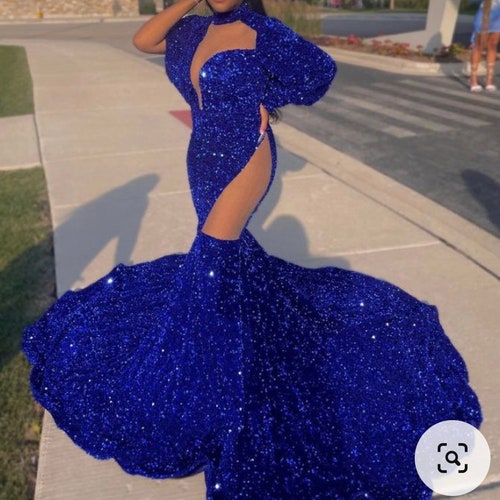 Trumpet Mermaid Sequin Prom Gown 