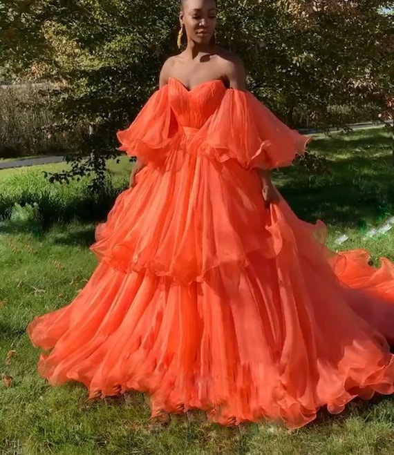 Layered Ruffle Tulle Ball Prom Dress Available in Colors - Etsy Singapore
