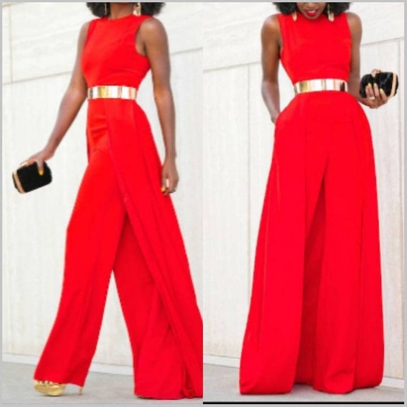 red jumpsuit women's clothing