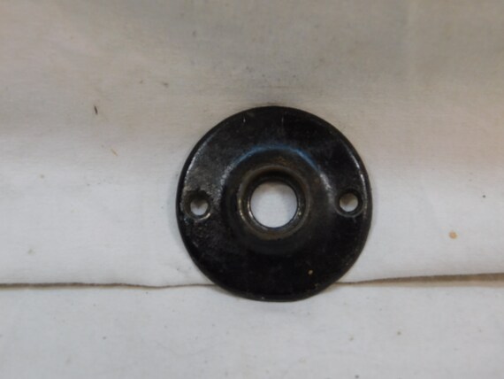 1800/'s Antique DOOR PLATE Round VICTORIAN Style Original Black Finish ORNATE