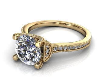 Sophia 2 carat Engagement Ring, Custom Engagement Ring,  Art Deco Ring, Vintage Engagement Ring, 2 carat Ring, Art Deco Engagement Ring