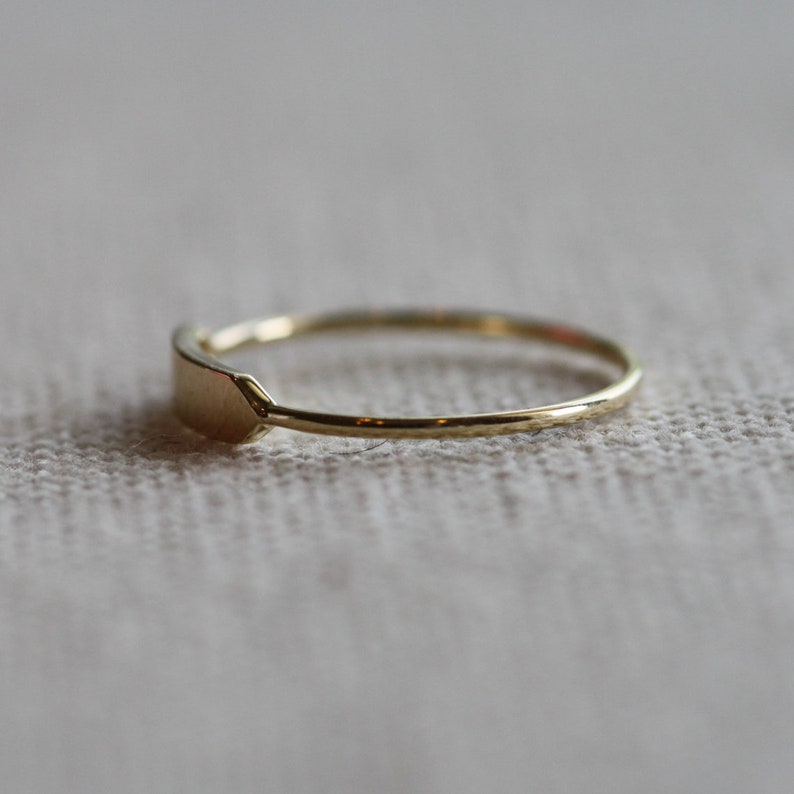 Gold Stacking Name ring Stacking Skinny Name Ring in Hammered 14K gold Custom Stackable Name Ring Gold name ring Personalized Name Ring