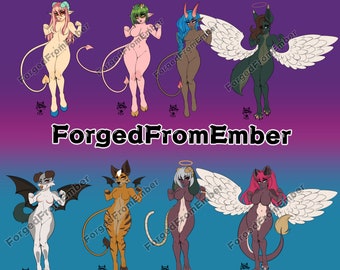 Base adoptable Fursona Humanoid Demon Angel Devil de Apriss