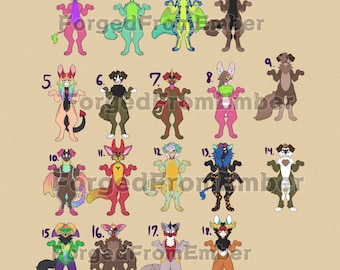 Furry Fursona Adoptables (Base by hydrabones) Mixed Species Breeds