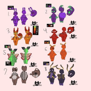 Cuddly Crawlies Monster Creature Adoptables (Base by hydrabones)