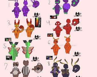 Cuddly Crawlies Monster Creature Adoptables (Base by hydrabones)