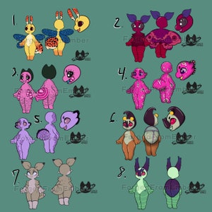 Cuddly Crawlies Monster Creature Adoptables (Base by hydrabones)
