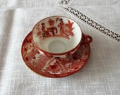 Vintage Japan, Satsuma Moriage , Set of tea cup , Cup Saucer ,