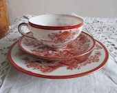 Vintage Japan, Satsuma Moriage , Set of tea cup , Cup Saucer ,Plate