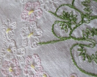 Vintage Embroidered Tablecloth,  Beautiful tablecloth,spring tablecloth,