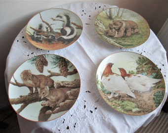 Shabby vintage collection plate, ornamental plate, porcelain plate, &quot;The Forest Year&quot;