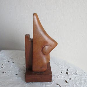 Vintage wooden eyeglass holder, nosepiece holder