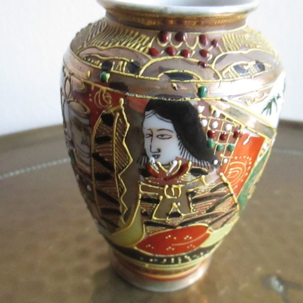 Japanische Vase, handbemalt, Satsuma-Vase, kleine Vasen, Vintage-Vase, Moriage