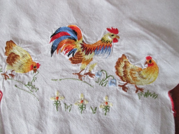 Vintage  Oster Tischdecke,Handgestickte Tischdecke, Mitteldecke